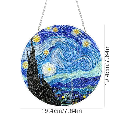 RYMILIE Hanging Diamond Art Kits for Adults Starry Night 8x8inch - color: DP03344