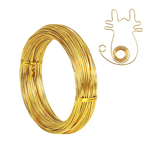 Tenn Well 165ft 18 Gauge Aluminum Wire Gold Bendable for Jewelry | Bendable wire for sculpting, modelling, floral making, beading, wire wrapping - color: Gold