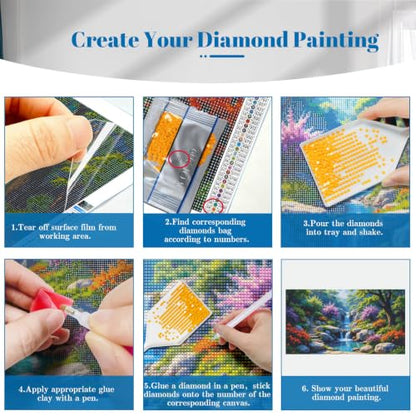 YOYA Large Diamond Art Kits for Adults, Landscape 5D Diamond Painting - color: Waterfall 509