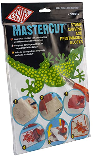 ESSDEE Mastercut Linoleum Carving Blocks - Stampmaking Printmaking Lino Carve - 300 x 200 x 4 mm - Pack of 2 - size: 11.81in x 7.87in x .16in