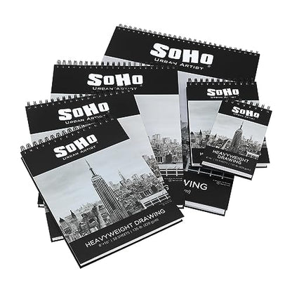 SoHo Urban Artist Hardcover Drawing Pad 8x10-135 lb. (220gsm), 50 Sheets, Drawing Paper Pads for Artists, Travel, Illustrations, & More - size: 8"x10"