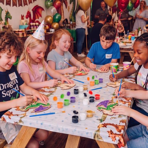 Saypacck 24 Pcs Party Favors Wooden Painting Craft Kits Birthday Party Supplies with Organza Bag for Goodie Bags Fillers Adult Thank You Gifts(Dragon) - style: Dragon