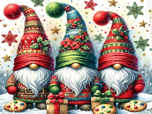 Dugsmgd Christmas Diamond Art Kits for Adults, Diamond Painting 16x12in - color: Christmas Gnome