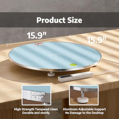 OFFNOVA 16" Large Round Resin Heating Mat & Leveling Table, 2-in-1 Epoxy Resin Tools, Resin Curing Machine for Resin Molds, Undeformed Resin Dryer with Smart Timer & Temperature Control, Silicone Mat - size: 16" Resin Curing Kit