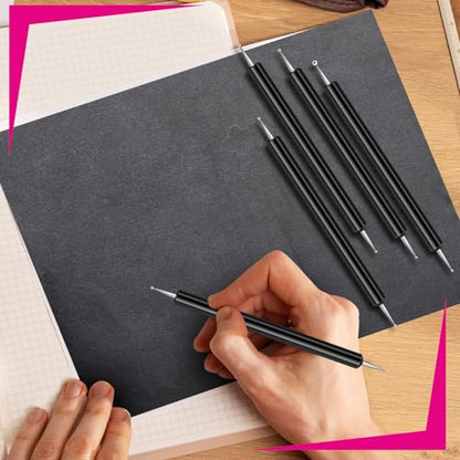 Ashmacdo 20 Pcs Dotting Tools for Painting,Ball Embossing Tool Tracing Stylus for Transfer Paper Drawing Nail Art - color: Black