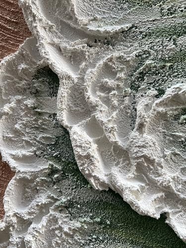 NANKAI Art Hand-painted white and green thick texture abstract oil painting Waves beach landscape oil painting home wall decoration art 40x28 Inches - color: NKHB248