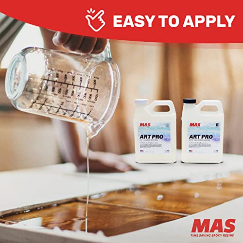 MAS Epoxies Art Pro UV Resistant Clear Epoxy Resin Kit, 2-Quart | Zero VOCs, Self-Leveling, Ideal for Jewelry Making, Flower Preservation, Resin Crafts, Use With Pigment Powders, Alcohol Ink - size: 2 Quart