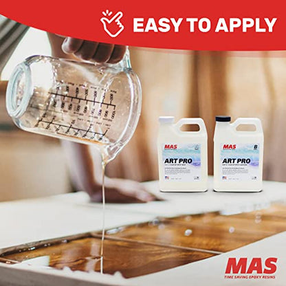 MAS Epoxies Art Pro UV Resistant Clear Epoxy Resin Kit, 2-Quart | Zero VOCs, Self-Leveling, Ideal for Jewelry Making, Flower Preservation, Resin Crafts, Use With Pigment Powders, Alcohol Ink - size: 2 Quart