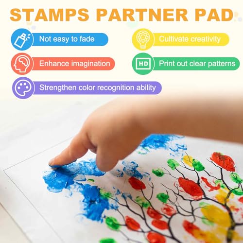 MECCANIXITY Ink Pads for Stamps, 3.7x2.2 Inch Fabric Ink Pad for Cloth, Wood, Paper, Fingerprint, DIY Card Making, Gray - color: Gray