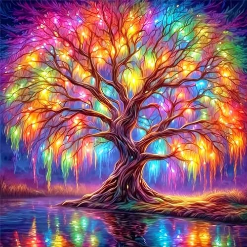 DIYCYCY Tree of Life Diamond Painting Kits for Adults Beginners 13.8x13.8in | Full Drill Diamond Art Kits,Round 5D DIY Diamond Dots Paintings, Diamonds Pictures Gem Art and Crafts Home Wall Decor