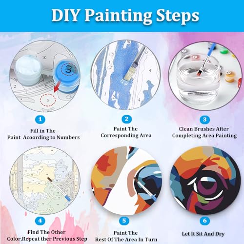 Artunion Framed Paint by Numbers Kit for Adults Beginners & Kids Ages 8-12,Cavalier King Charles Spaniel Paint by Number with Frame,Dog Animal Paint by Numbers Kit on Canvas 10 * 10 Inch Without Easel - color: ZXT-382-F