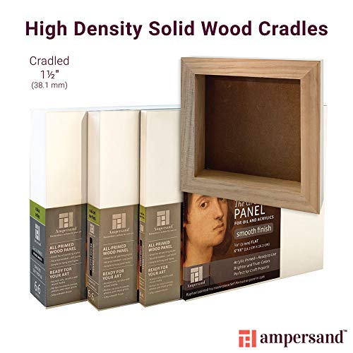 Ampersand Artist Panel Primed Smooth Surface for Painting and Mixed-Media, 1.5 Inch Depth, 8X10 Inch (PWP150810) - color: 1.5 Inch Depth, size: 8X10