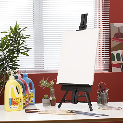 MEEDEN Tabletop Easel Stand for Painting: Aluminum Art Painting Easel | Portable Paint Easel for Canvas Painting - Desk Tripod Easel for Adult, Beginner, Artist, Hold Canvas up to 24'' - size: 34" High