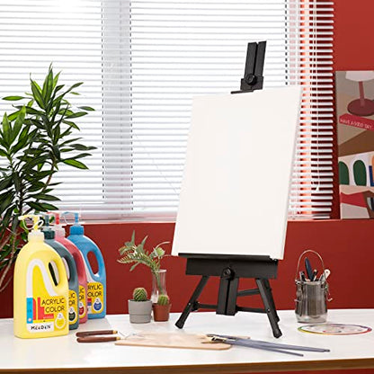 MEEDEN Tabletop Easel Stand for Painting: Aluminum Art Painting Easel | Portable Paint Easel for Canvas Painting - Desk Tripod Easel for Adult, Beginner, Artist, Hold Canvas up to 24'' - size: 34" High