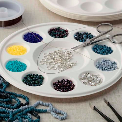 Creative Mark Disposable Earth Paint Palette, 7-3/8" Diameter, 10 Pack | Eco-Conscious, Biodegradable Paint Holder Tray for Artists, Compostable Paint Tray Palette with 10 Wells Each, Easy Cleanup