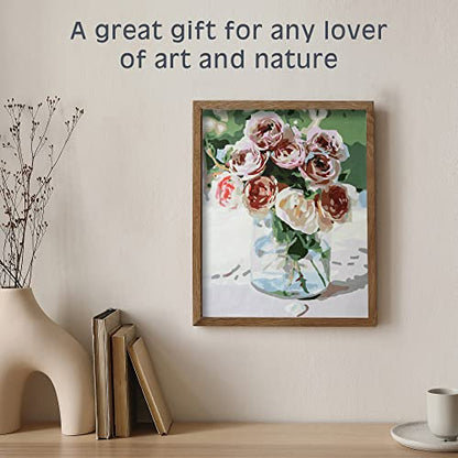 Pink Picasso Paint by Number Kit, for Adults & Teens,16x20, Mail Me Roses | Botanical Floral Collection, Acrylic Paints and Brushes included, Pre-printed high quality canvas, DIY art kit, Gift-ready - color: Mail Me Roses