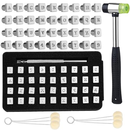 44 Pcs Leather Stamping Kit, 36 Pcs Leather Stamps 3mm with Letters Numbers - color: 3mm 36stamps