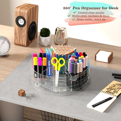 CraftGenes Clear Rotating Organizer, Acrylic Pen Holder, Marker Organizer - size: 1 Pack