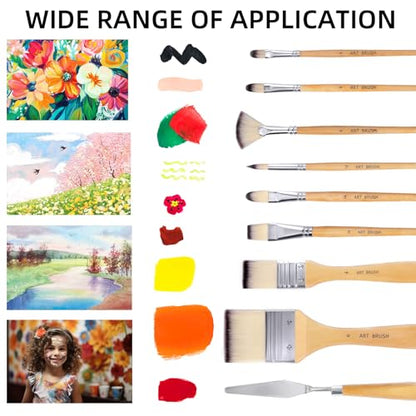 Wesquer Paint Brushes Set for Acrylic, Oil, Watercolor & Face Painting - 25 Piece Artist Brush Kit with Palette Knife, for Artists, Beginners & Adults
