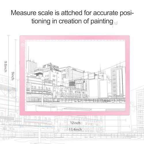 Rechargeable Tracing Light Box, LED Drawing Board for Kids Birthday Gift - color: PINK, size: 10" x 15"