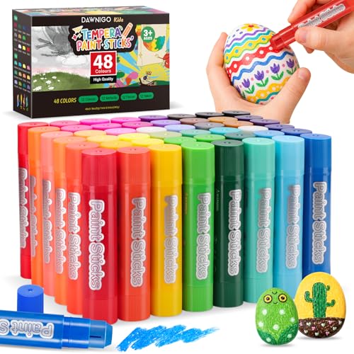 48 Colors Tempera Paint Sticks,Washable Paint Sticks for Kids,Non-Toxic,90s Quick Drying, Allergen Free and High Coverage Solid Tempera Paint Stick,Ideal Gifts for Kids and Toddlers - color: 12 Classic+12 Metallic+12 Pastel+12 Neon