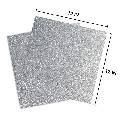 Silver Glitter Cardstock 12 x 12, Paper for Cricut, Thick Card Stock for Card Making, Scrapbooking, Craft(250Gsm 30Sheets)… - color: Silver