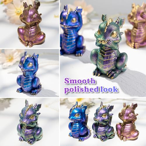 LET'S RESIN Dragon Resin Molds, 3 Pcs Lively 3D Animal Silicone Molds