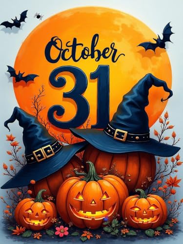 DIYCYCY Halloween Diamond Art Kits for Adults,DIY 5D Diamond Painting Kits for Beginners,Round Full Drill Diamond Dots Paintings,Pumpkin Diamonds Pictures Gem Art for adults Crafts Home Decor 12x16 in - color: B19306