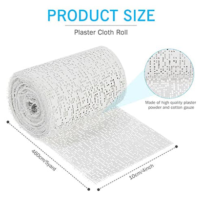 Preboun 50 Pack Plaster Cloth Gauze Bulk for Craft Art, 4 Inch x 180 Inch | Ideal Paper Mache Belly Casting Mask Making, Plaster Strips School Classroom Back to School Art Projects - size: 4 Inch X 180 Inch