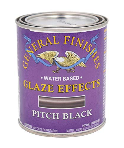 General Finishes Water Based Glaze Effects, 1 Pint, Pitch Black - color: Pitch Black, size: 8 Fl Oz (Pack of 1)