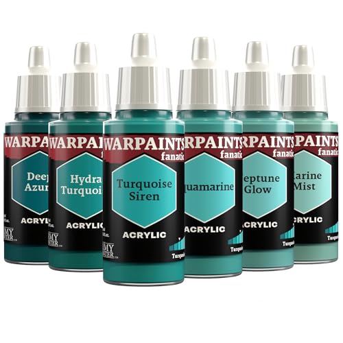 The Army Painter, Warpaints Fanatic Flexible Triad: Turquoises 6x18ml | Quality Acrylic Miniature Hobby Model Paint Set for Dnd & Warhammer 40K Figures - color: Flexible Triad: Turquoises