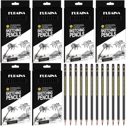 72 Pcs Sketching Pencils, 12B-4H Graphite Drawing Pencils | Art Set for Artists Beginners, Bulk Supply for Studios, Charcoal Graphite Blend, Shading Sketching, Gift-ready Packaging