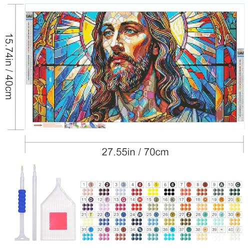 JOOZ Large Diamond Painting Kits for Adults Jesus, 27.5x15.7 Inch - color: Jesus