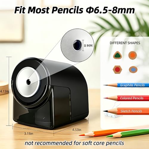 deli Electric Pencil Sharpener,Heavy Duty Pencil Sharpener, Black - color: Black