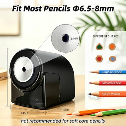 deli Electric Pencil Sharpener,Heavy Duty Pencil Sharpener, Black - color: Black