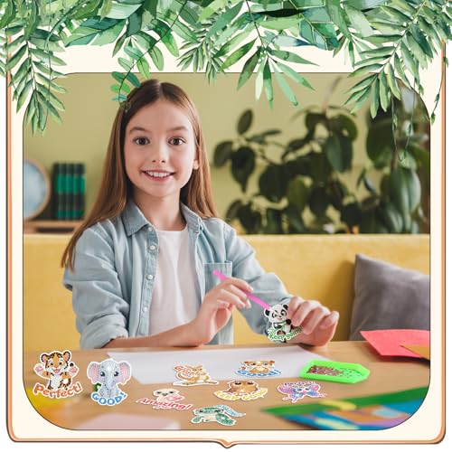 Xuhal 30 Pcs Positive Diamond Painting Magnets Diamond Art Kits for Adults | Inspirational Animal Refrigerator Magnets, 5D Rhinestone Fridge Magnetic Sticker, Diamond Club Gifts, Small DIY Crafts - color: Inspirational