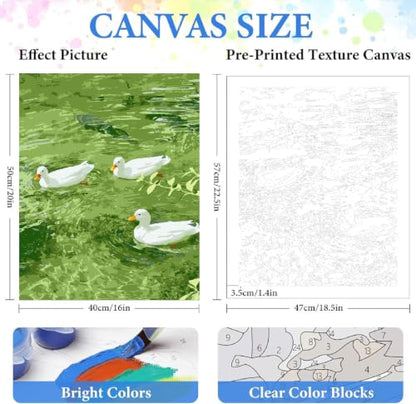 ZRIZQ Paint by Numbers Kit for Adults Beginner,Duck Summer,16x20 - color: 16"X20"Rolled Canvas(Frameless)-Duck 2
