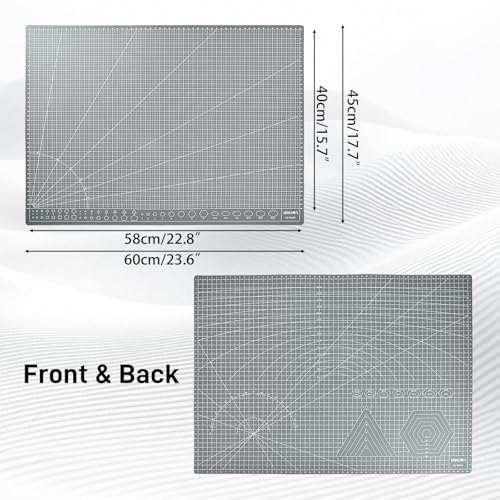 Self Healing Cutting Mat for 3D Printing Models, 24"×18" Double Sided 5-Ply Craft Cutting Board Precision Grid Angle Lines for Small Resin Parts Trimming, FDM Model Deburring - color: A2