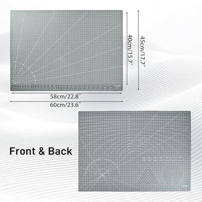 Self Healing Cutting Mat for 3D Printing Models, 24"×18" Double Sided 5-Ply Craft Cutting Board Precision Grid Angle Lines for Small Resin Parts Trimming, FDM Model Deburring - color: A2