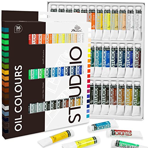 PHOENIX Oil Paint Set - 36x12ml/0.4 Fl Oz Tubes, Non-toxic Oil Based Paints for Canvas Craft Painting, Oil Painting Supplies for Artists, Adults, Beginners - color: 36 Colors x 0.4 fl oz
