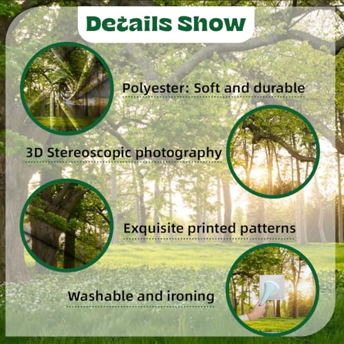 7x5ft Garden Spring Scenery Backdrop Rainforest Tropical Grassland Flowers in the Sunlight Nature Landscape Green Tree Photo Background for Camping Picnic Outdoor Party Bedroom Living Room - size: 7x5ft-polyester