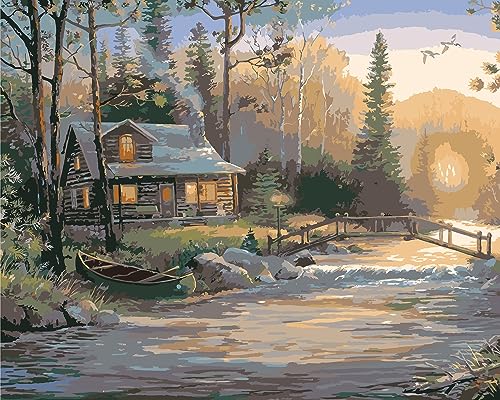 Ledgebay Paint by Numbers Kit for Adults, 16x20 Unframed Canvas - color: Mystic Hour, size: 16" x 20" Unframed