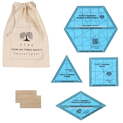 3" Tessellation Templates, for Quilting and English Paper Piecing - style: 3" Tessellator