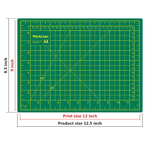 WORKLION Full 9" x 12" Art Self Healing PVC Cutting Mat, Double Sided, Gridded Rotary Cutting Board for Craft, Fabric, Quilting, Sewing, Scrapbooking Project (3 Pack)… - color: Green/Blue, size: A4-3p:12"x9"
