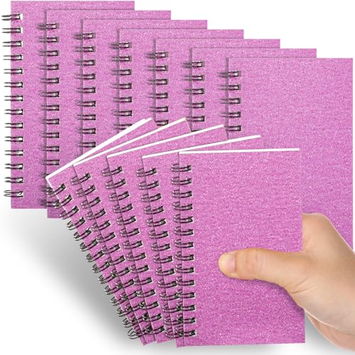 Jutom 18 Pcs Small Spiral Notebook Memo Pad 3x5, Glitter Pink - color: Glitter Pink
