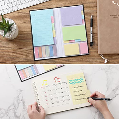 Mr. Pen- Sticky Notes Set, 410 Pack, Ruled | Dotted & Blank Notes with 150 Index Tabs, Divider Sticky Pads for Bible Study, Office, School, Planning - color: Pastel, size: 1 Set