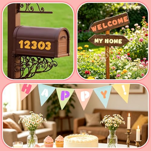 80 Pcs Letter Stencils, Large Letter Stencils for Painting (2 Inch+3 Inch) | Alphabet & Number Stencil for Crafts, Reusable,PET,Letters Stencils for Painting on Wood,Wall,Fabric,Chalkboard,Signs,DIY Art - size: 2 Inch+3 Inch