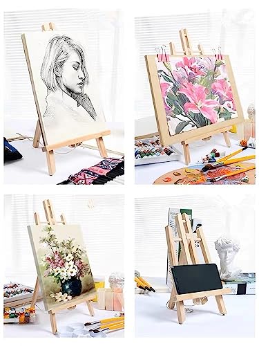 11.8" Wood Easels, Small Tabletop Display Stand, Tripod, Painting Party Easel, Kids Student Tabletop Easels for Painting, Portable Canvas Photo Picture Sign Holder - style: 1