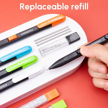 M&G 6 Pack Mechanical Pencils with Erasers 1.8mm, 3 Tubes of Lead Refills, Bulk Mechanical Pencils for School Supplies, Teacher Supplies, Drawing Pencils, Sketching Pencils