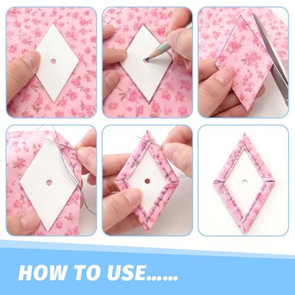500 PCS 1" Diamond 60 Degrees Piecing Paper Templates, Quilting Templates Accessories for DIY Patchwork Crafts and Sewing Supplies﻿ - size: 1 Inch-500pcs Diamond